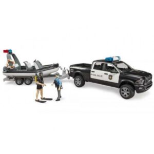 Bruder Полицейский Пикап RAM 2500 с прицепом, лодкой и 2 фигурками, 02507