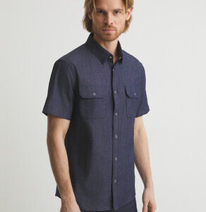 Мужская рубашка MAISON DAVID Артикул 4491389, темно-синий