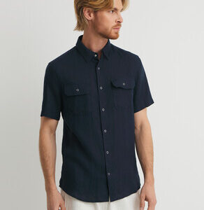 Мужская рубашка MAISON DAVID Артикул 4491460, темно-синий