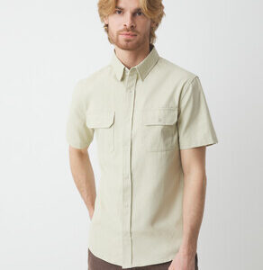 Мужская рубашка MAISON DAVID Артикул 4524186, зелено-бежевый