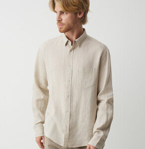Мужская рубашка MAISON DAVID Артикул 4670995, песочно-бежевый
