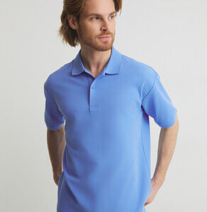 Мужское поло MAISON DAVID Артикул 4553696, темно-голубой