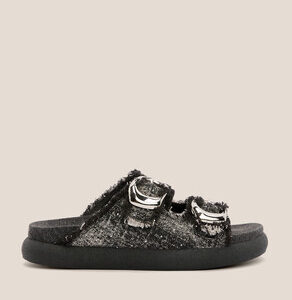 Женские шлепанцы из денима TENDANCE Артикул 4411588, черный