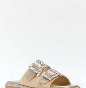 Женские шлепанцы TENDANCE Артикул 4310859, бежево-золотой