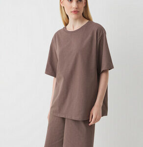 Женский костюм (футболка и шорты) MAISON DAVID LUCE_1537 Артикул 4764094, бежево-коричневый