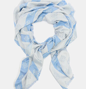Женский платок 120x120 см. GUESS CRESIDIA KEFIAH JCQURD 120X120 Артикул 4451064, голубой