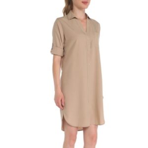Женское платье-рубашка MAISON DAVID Артикул 3611570, темно-бежевый
